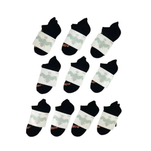BOMBAS Black Ankle Socks - 10 Pairs - Size XS - Picture 1 of 6
